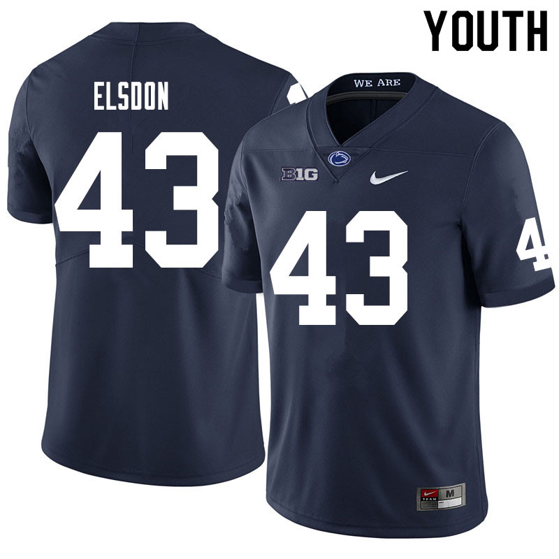 NCAA Nike Youth Penn State Nittany Lions Tyler Elsdon #43 College Football Authentic Navy Stitched Jersey YMI8698WO